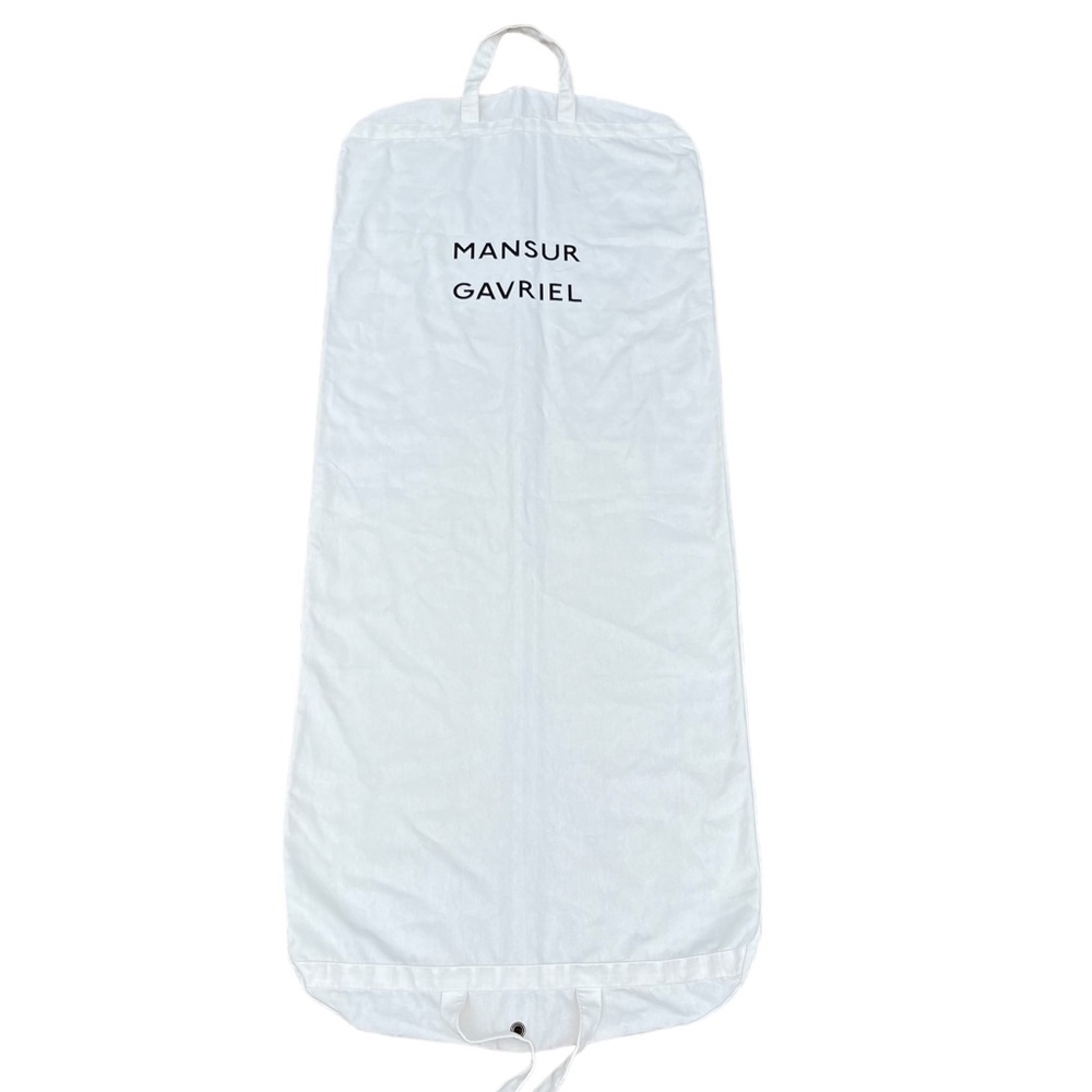 Mansur Gavriel Garment Bag Covering Protection Zip Up White Logo Travel